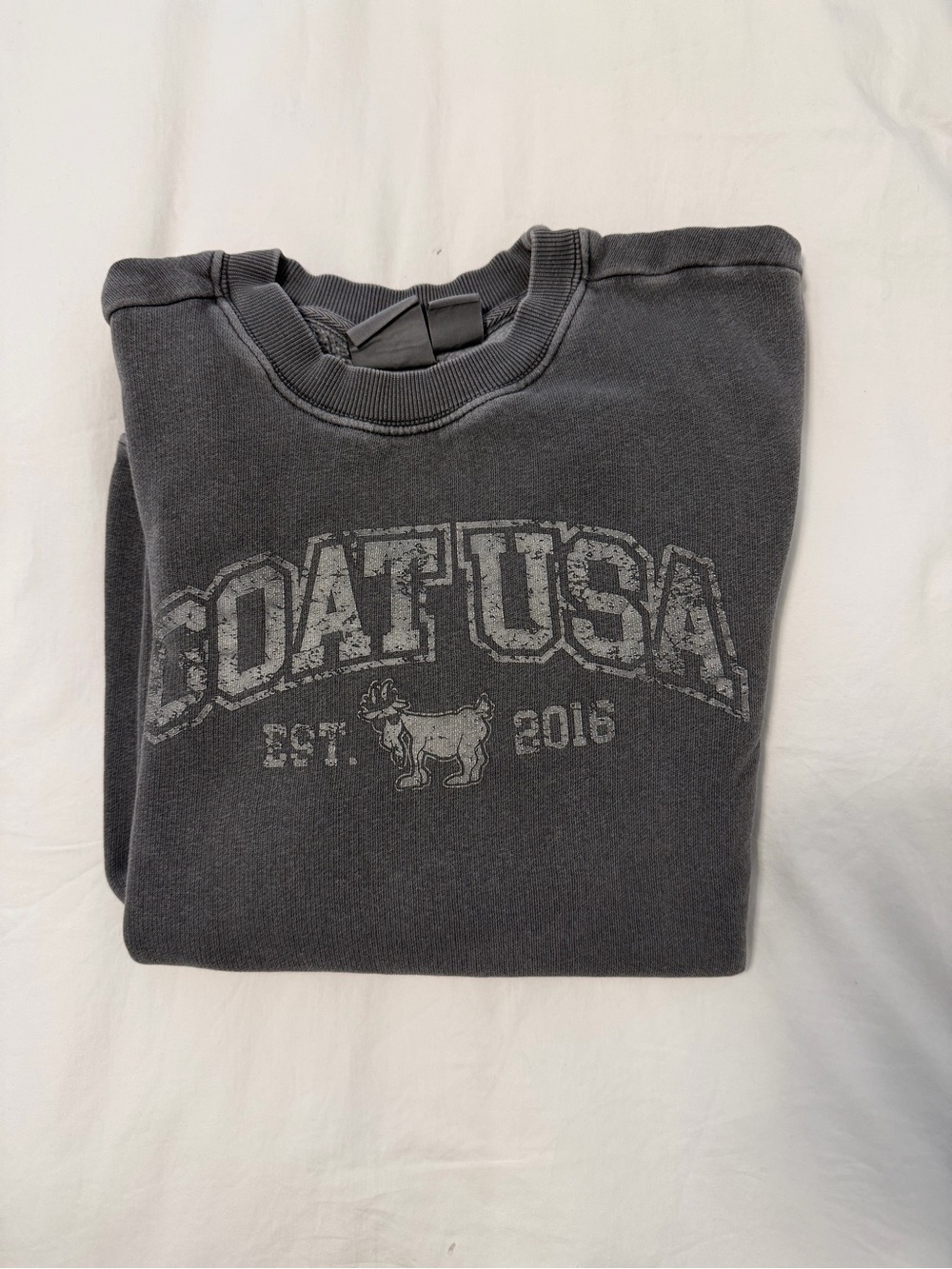 Goat USA Women's Washed Charcoal Crewneck Sweatshirt